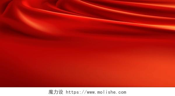 纯色红底红色背景红色丝绸绸缎布料纹理展板背景